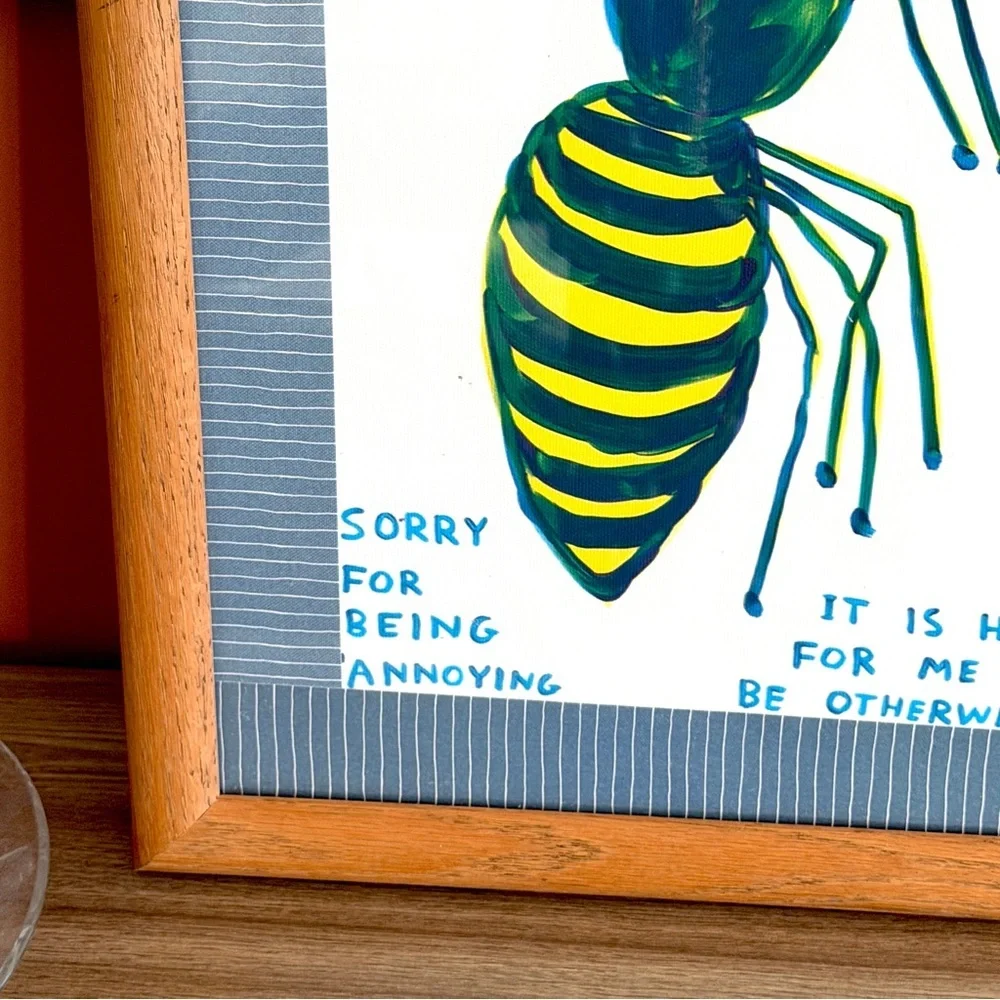 Sorry for Being Annoying Bee Canvas Art Print Framed David Shrigley Bumblebee